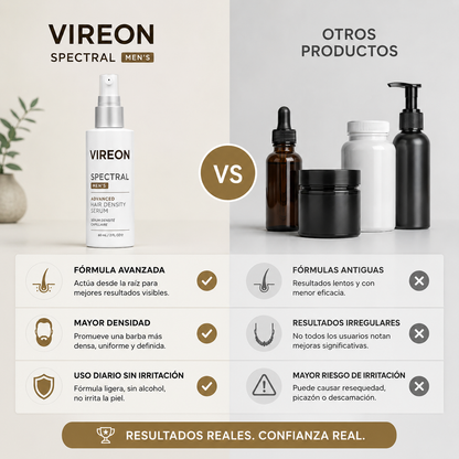VIREON® Serum Avanzado para el Crecimiento de Barba y Cabello